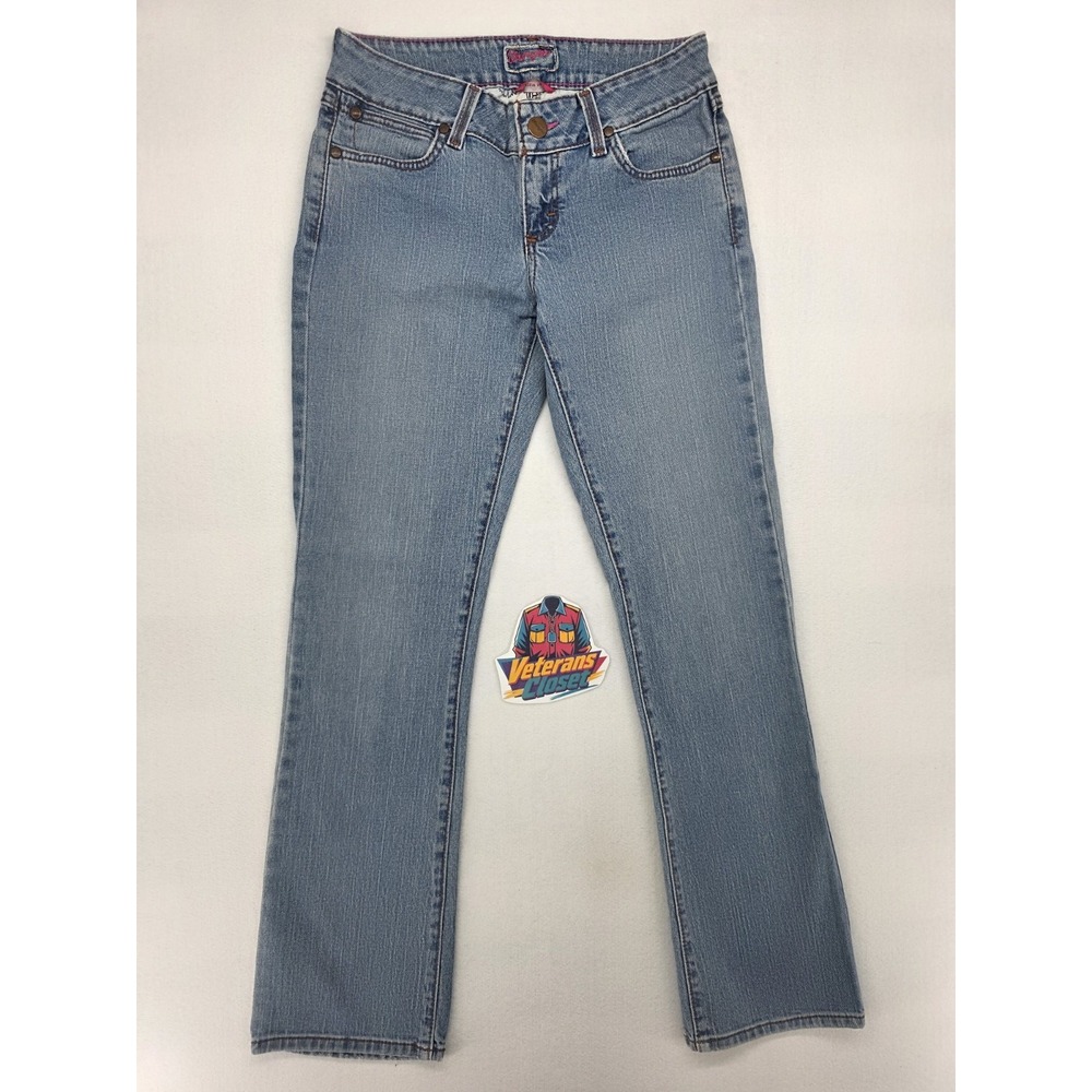 Wrangler Premium Patch Bootcut Jeans Womens 5/6 x 34 Light Wash Western Cowboy